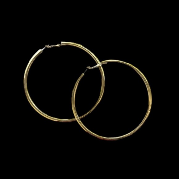 BeBe Gold Large Hoop Earrings - Picture 4 of 7